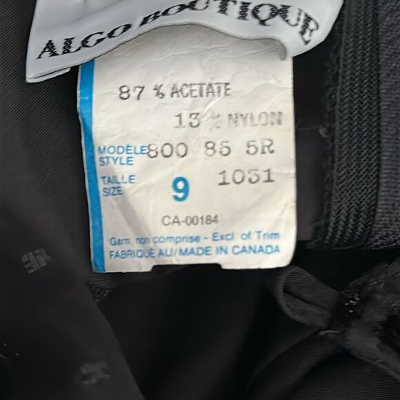 VTG Algo Boutique Velvet Peplum Blouse Sheer Floral Sleeves Sweetheart Size 9 - Picture 9 of 13